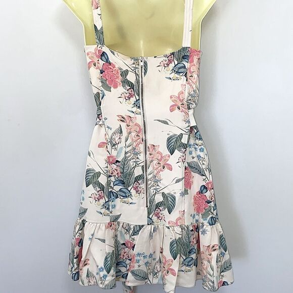 Parker Dress Mini Floral Ruffle Hem Sz 4 NWOT - Picture 7 of 8
